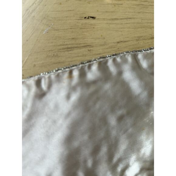 VTG Silver Beaded Tiny Purse Formal Bag Prom Dance Formal Wedding Guest 40s 50s - Picture 7 of 11